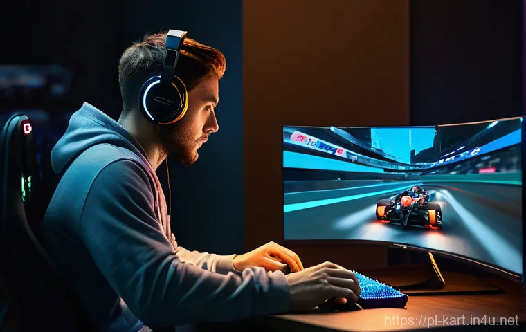 카트라이더 초보 유저를 위한 드리프트 노트 - A dynamic, high-octane scene on a futuristic KartRider track. A sleek, custom racing kart is executi...