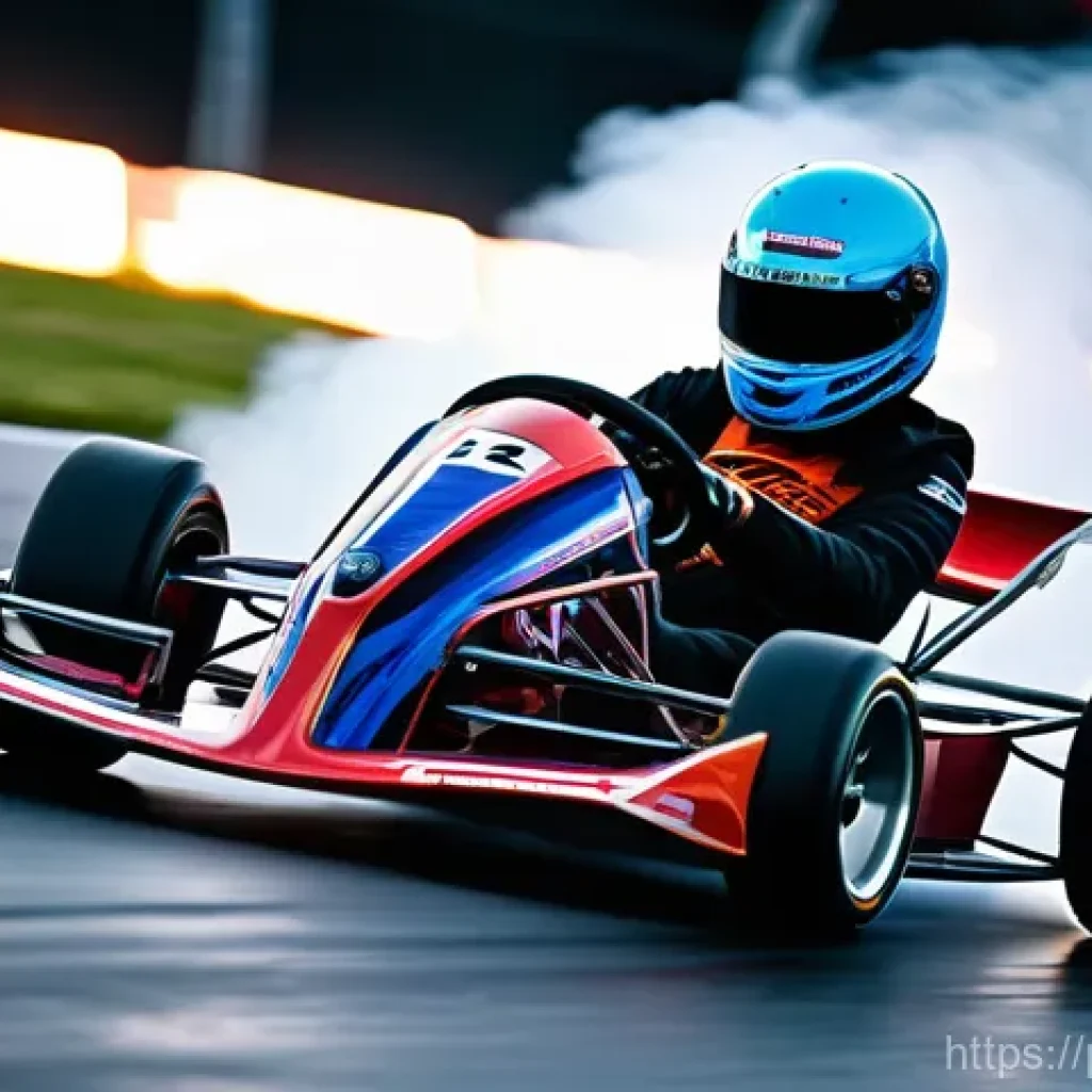 카트라이더 초보 유저와 게임 공략 기법 - **Dynamic Drift Mastery on an Urban Track:**
    A futuristic racing kart, meticulously customized w...