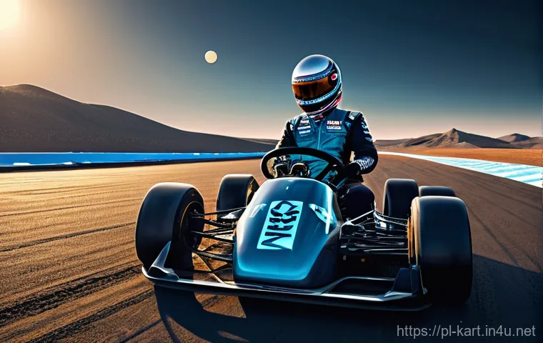 카트라이더 신규 트랙 리뷰 - **Prompt:** An intense, close-up shot of a gokart executing a precise, controlled drift on a challen...