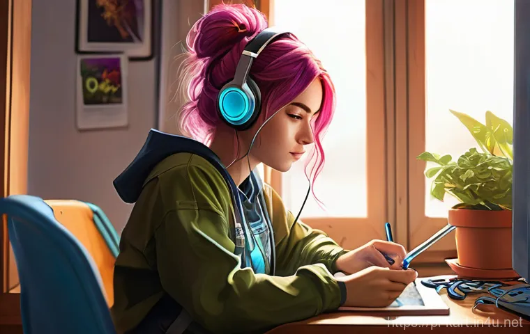 카트라이더 팬아트 대회의 성공적인 유저 사례 - **Prompt 1: Creative Gamer at Work**
    "A young female artist, in her early twenties, with vibrant...