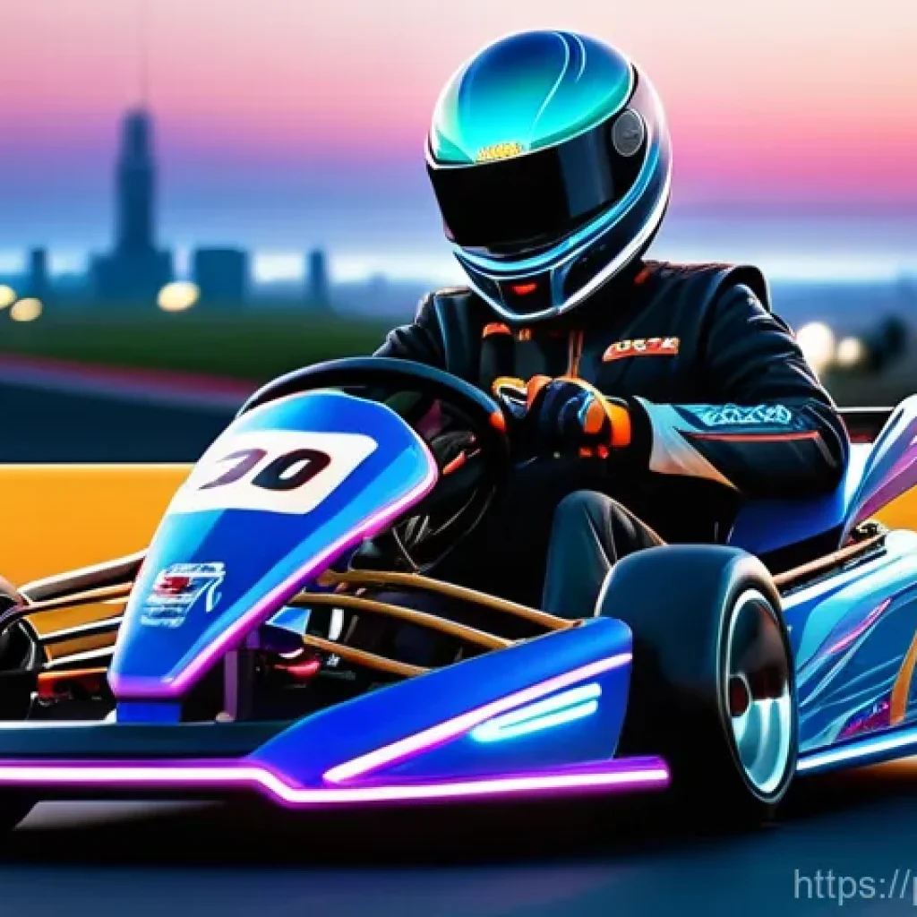 카트라이더 초보 유저의 팬아트와 글로벌 트렌드 - **Prompt:** "A vibrant digital painting of KartRider character Dao, wearing a sleek, modern racing s...