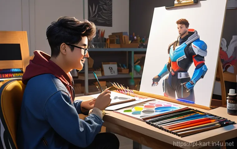 카트라이더 초보 유저의 팬아트와 글로벌 트렌드 - **Prompt:** "A highly detailed, semi-realistic illustration featuring the iconic KartRider 'Tiger' g...