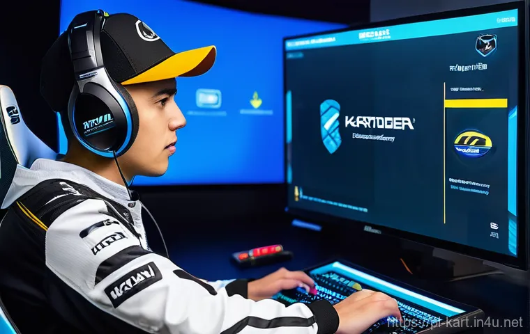 카트라이더 레이싱 스쿨 소개 - **Prompt 1: The Aspiring KartRider Champion and Mentor**
    "A determined young adult, approximatel...