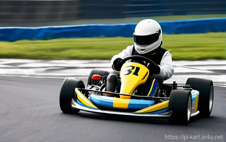 카트라이더 초보 유저의 트랙 공략법 - **Mastering the Perfect Drift**: A dynamic, action-packed scene on a winding, futuristic race track....