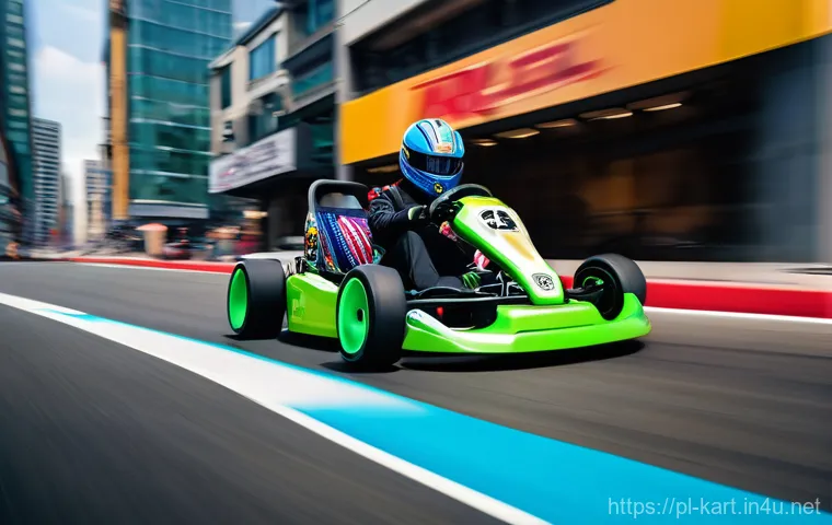 카트라이더 신규 트랙과 글로벌 트렌드 - Prompt 1: Adrenaline-Fueled Urban Kart Race with Custom Vehicles**