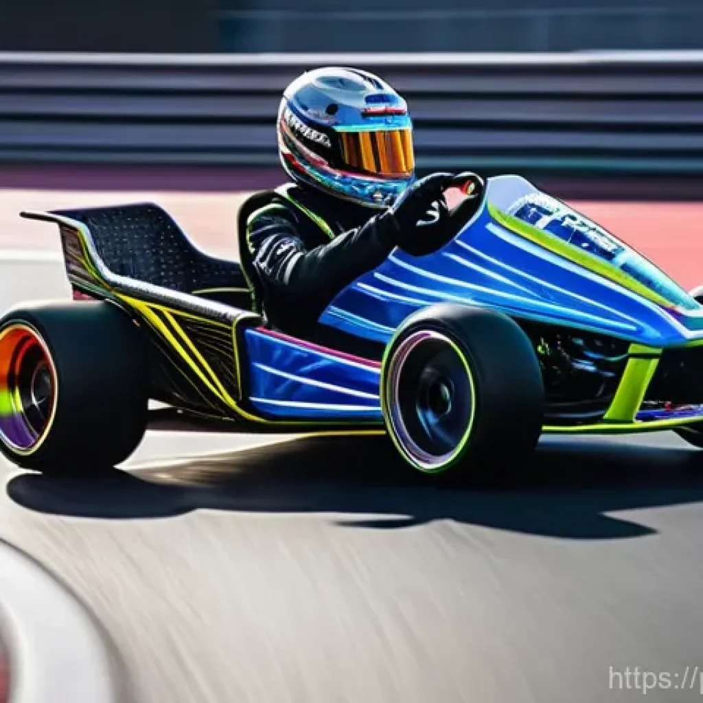 카트라이더 초보 유저와 드리프트 비법 - **Dynamic Double Drift Action:**
    "A vibrant, high-speed scene of a customized racing kart execut...