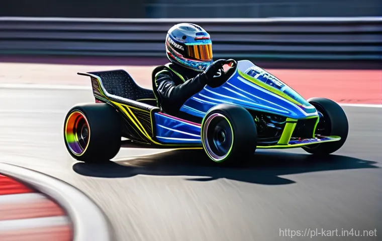 카트라이더 초보 유저와 드리프트 비법 - **Dynamic Double Drift Action:**
    "A vibrant, high-speed scene of a customized racing kart execut...