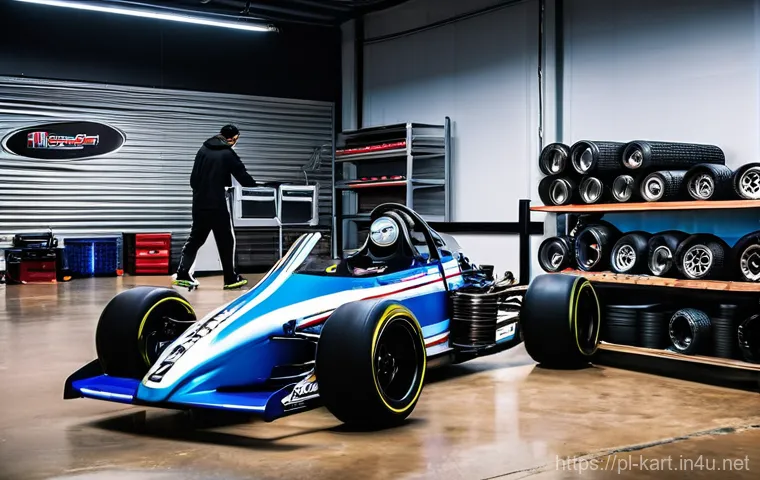 카트라이더 초보 유저와 드리프트 비법 - **Dynamic Double Drift Action:**
    "A vibrant, high-speed scene of a customized racing kart execut...