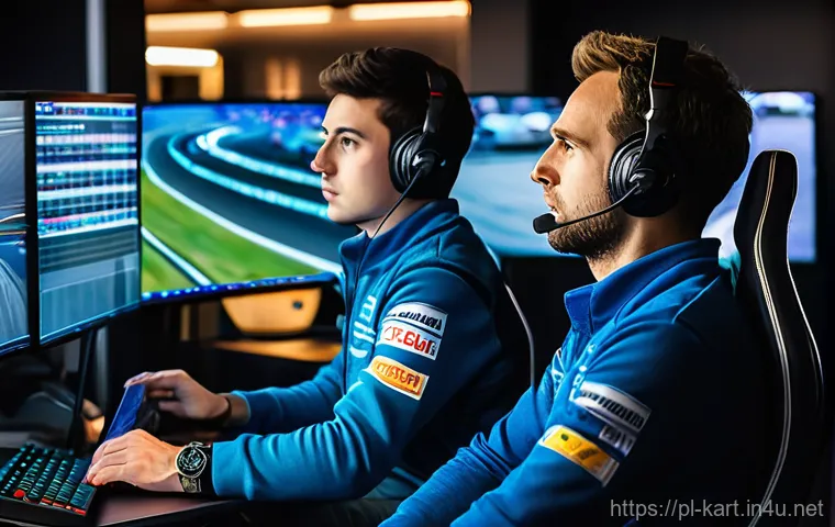 카트라이더 팀원 협력 기술 - **Pre-Race Strategy and Team Bonding**
    A bright, inviting scene set in a modern, high-tech team ...