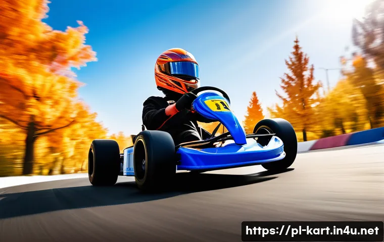 카트라이더 초보 유저 길라잡이 - A dynamic KartRider racing scene showing a young driver in sporty racing gear with visible gloves an...