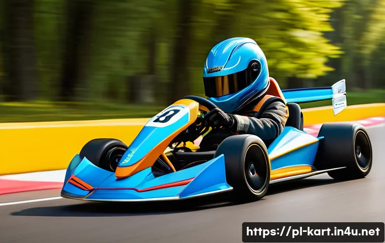 카트라이더 초보 유저의 게임 공략 요령 - A dynamic racing scene from KartRider featuring a balanced character like "Dao" driving a sleek, fut...