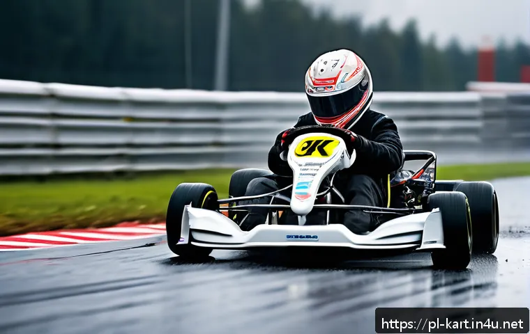 카트라이더 초보 유저를 위한 드리프트 비결 - A dynamic racing scene featuring a lightweight, agile go-kart drifting smoothly around a sharp corne...