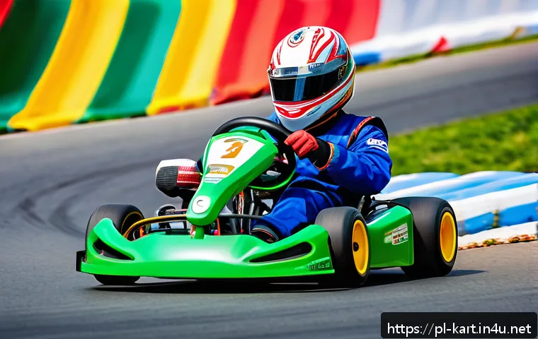 카트라이더 초보자 연습용 트랙 - A vibrant and dynamic kart racing scene set on a beginner-friendly track called "Sunny Circuit" in a...