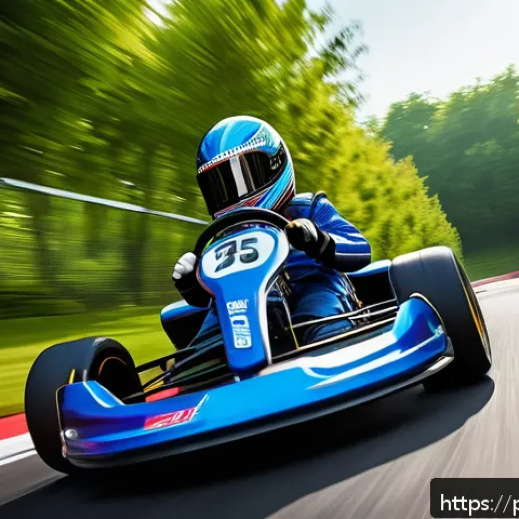 카트라이더 초보 유저와 드리프트 노하우 - A dynamic KartRider racing scene on a smooth track with gentle curves, showcasing a player expertly ...