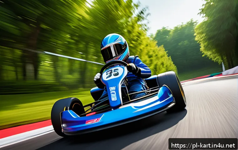 카트라이더 초보 유저와 드리프트 노하우 - A dynamic KartRider racing scene on a smooth track with gentle curves, showcasing a player expertly ...