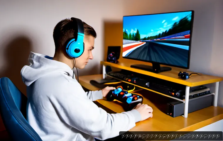 카트라이더 레이싱 팁 영상 - Photorealistic esports racing tutorial scene for a Polish gaming audience, focused young adult gamer...
